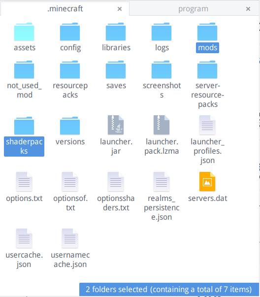 minecraft-client-folders